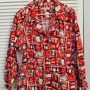 Cotton jacket with fabric covered buttons